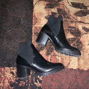 Zara Heeled Track Sole Sock-Style Ankle Boots